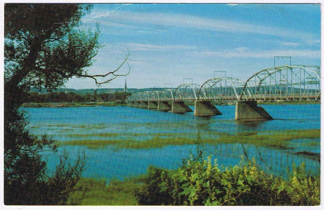 New Brunswick Postcard Bridge On Saint John River At Fredericton New Brunswick Postcard Bridge On Saint John River At Fredericton