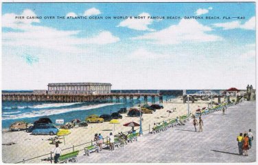 Florida Postcard Daytona Beach Pier Casiino Over Atlantic Ocean