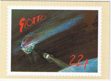 United Kingdom UK Postcard Stamps Halley's Comet 1986 22p