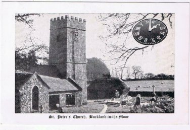 United Kingdom UK Postcard RPPC Buckland In The Moor St Peter's Church Mother