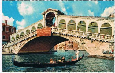 Italy Postcard Venezia Venice The Rialto Bridge