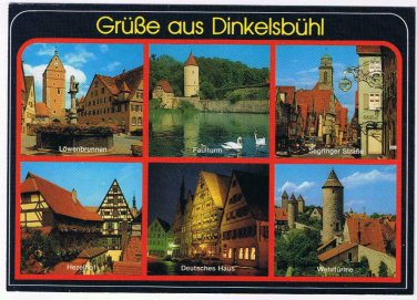 Germany Postcard Dinksbuhl Romantisches Faulturm Hezelhof Deutsches Haus