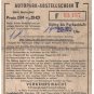Germany Parking Stub Circa 1950s Tavarin das bekannte Restaurant