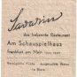Germany Parking Stub Circa 1950s Tavarin das bekannte Restaurant