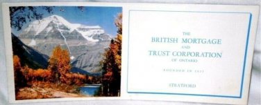Ink Blotter British Mortgage and Trust Corporation of Ontario Stratford Mountain