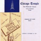 Chicago Temple First Methodist Church Order Of Service 1955 Youth Flyer