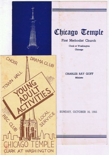 Chicago Temple First Methodist Church Order Of Service 1955 Youth Flyer