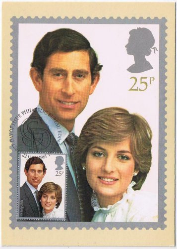 Royalty FDC Postcard Prince Charles & Princess Diana 25p First Day Cover