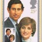 Royalty FDC Postcard Prince Charles & Princess Diana 25p First Day Cover