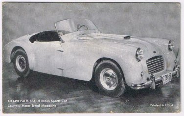 Allard Advertising Card Allard Palm Beach British Sports Car Arcade Card B