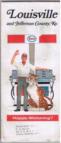 Roadmap Enco 1970-71 Lousiville & Jefferson County Kentucky Humble Oil