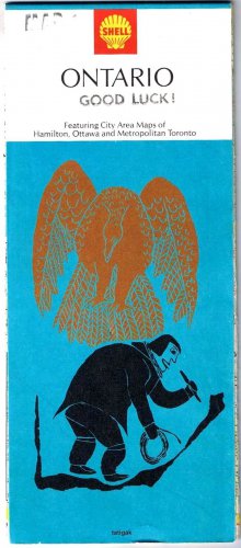 Ontario Roadmap Shell 1969 Eskimo Stone Engraving Leah Qumaluk of Povungnituk