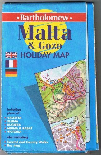 Malta & Gozo Holiday Map Bartholomew 1996