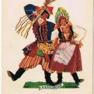 Postcard Polish Dance Folk Costumes Krakowjak by Stryjenska