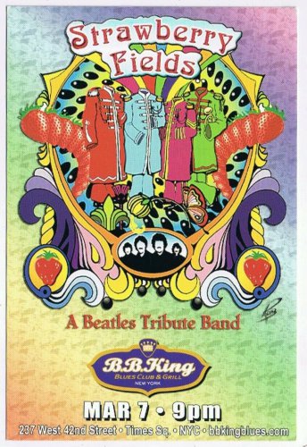 Advertising Card BB King Blues Club & Grill New York Strawberry Fields Beatles