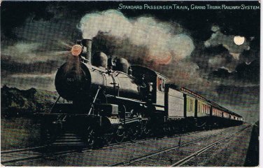 Railroad Postcard Grand Trunk Railway System Standard Passenger Train Valentine