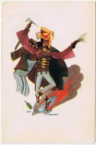 Postcard Polish Dance Folk Costumes Zbojnicki by Stryjenska