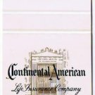Matchbook Cover Continental American Life Insurance Co Wilmington Delaware