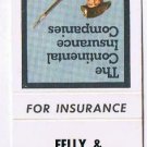 Matchbook Cover Felly & Associates Elm Grove Wisconsin Continental Insurance