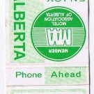 Matchbook Cover Waterton Bungalows Waterton Lakes National Park Alberta