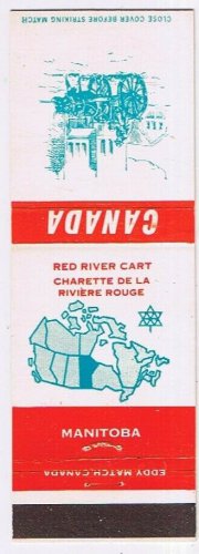 Matchbook Cover Red River Cart Manitoba Canada