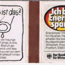Matchbook Cover Germany Ich bin Energie Sparer Energy Saver