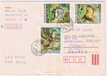 Stamps Hungary Cover Envelope Animals 1979