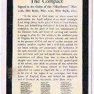 Postcard The Compace Signed In The Cabin Of The Mayflower