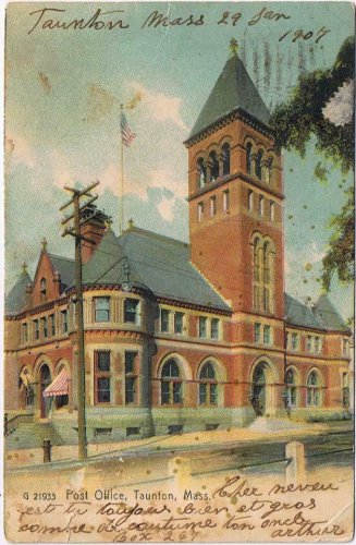 Massachusetts Postcard Taunton Post Office 1907
