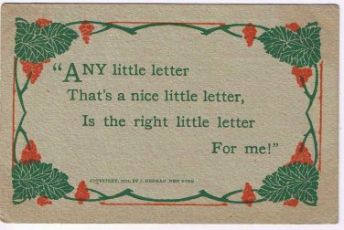Comic Postcard Any Little Letter A Nice Little Letter 1913