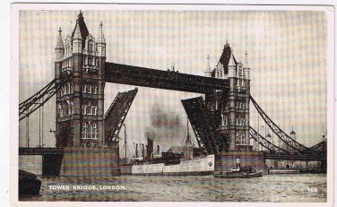 United Kingdom UK Postcard RPPC London Tower Bridge