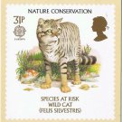 United Kingdom Postcard Stamps Nature Species At Risk 1986 31p Wild Cat