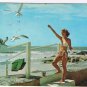 Quebec Postcard Shawinigan Bather & Sea Gulls