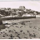 United Kingdom UK Postcard RPPC Newquay Towan Beach & Harbour