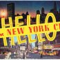 New York Postcard NYC Hello Skyline Night Times Square