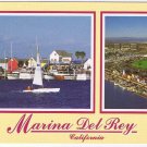California Postcard Marina Del Rey Two Views