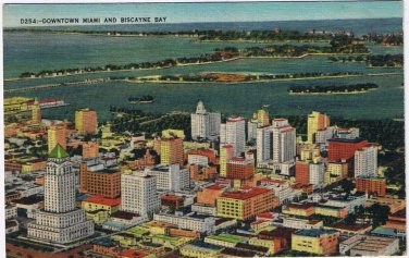 Florida Postcard Downtown Miami & Biscayne Bay