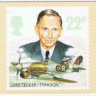 United Kingdom UK Postcard Stamps Royal Air Force 1986 22p Typhoon Lord Tedder