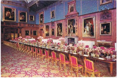 United Kingdom UK Postcard Windsor Castle The Waterloo Chamber