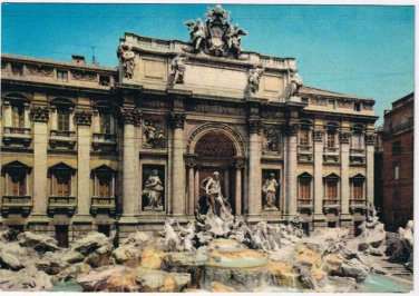 Italy Postcard Roma Rome Trevi Fountain