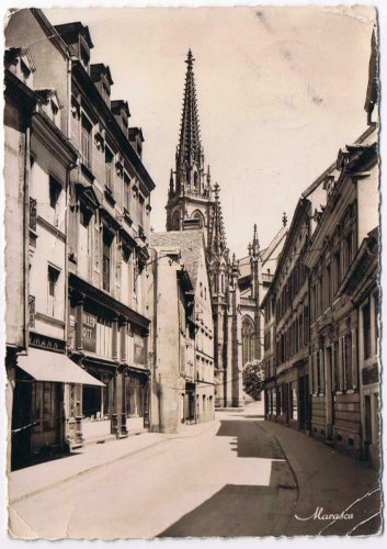 France Postcard RPPC Mulhouse La Rue Henriette Street