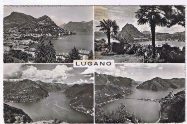 Switzerland Postcard RPPC Lugano Multi View