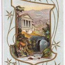 Greetings Postcard Embossed Birthday Building Staircase Underground Entrance
