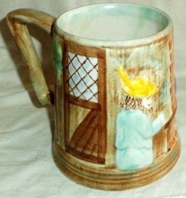 H J Wood Handpainted Beer Stein Mug Tankard Burselm Made in England
