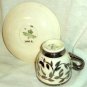 Myott & Sob Demitasse Cup & Saucer White Silver Lustre Leafs & Trim England
