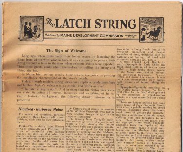 The Latch String 1932 Newspaper Maine Development Commission