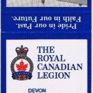 Ontario Matchbook Cover Devon Royal Canadian Legion Branch 247 Army Bus