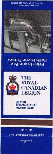 Ontario Matchbook Cover Devon Royal Canadian Legion Branch 247 Train