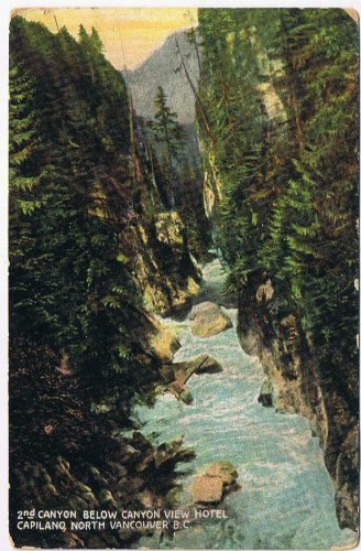 British Columbia Postcard Capilano North Vancouver 2nd Canyon Below Canyon View