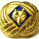 Vintage Boy Scout Kerchief Slide Wolf Head